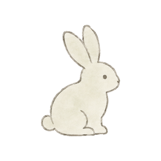 Silueta doodle de un conejo