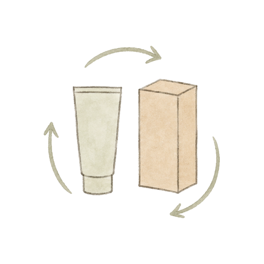 Símbolo doodle de packaging responsable